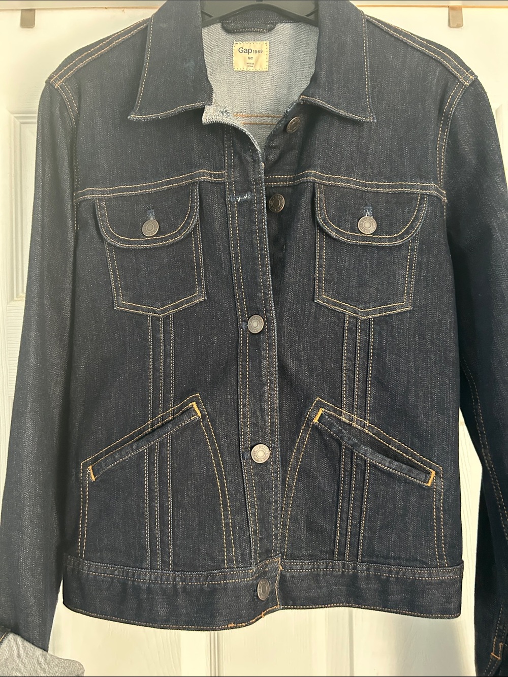 GAP Dark Indigo Denim Jacket with Contrast Stitching